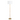 ElaineGlam Stellar Wood Rattan Tube , Gold Brass Metal and White Linen Shade Floor Lamp